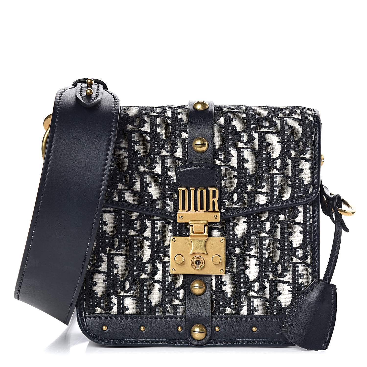 Christian Dior Oblique Square DiorAddict Flap Navy Blue 1 of 9