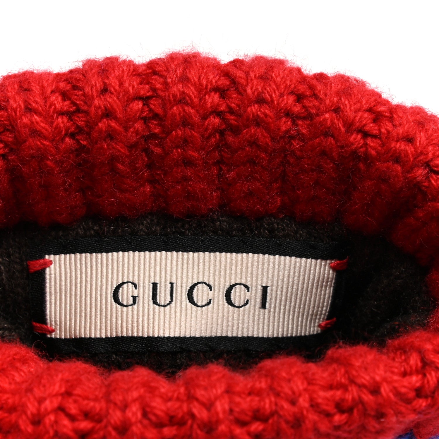 Gucci Nappa Cashmere Web Gloves S Dark Brown 3 of 4