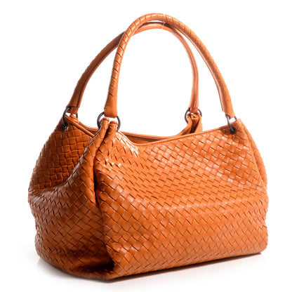 Bottega Veneta Nappa Intrecciato Woven Double Strap Parachute Tote Tangerine 3 of 8