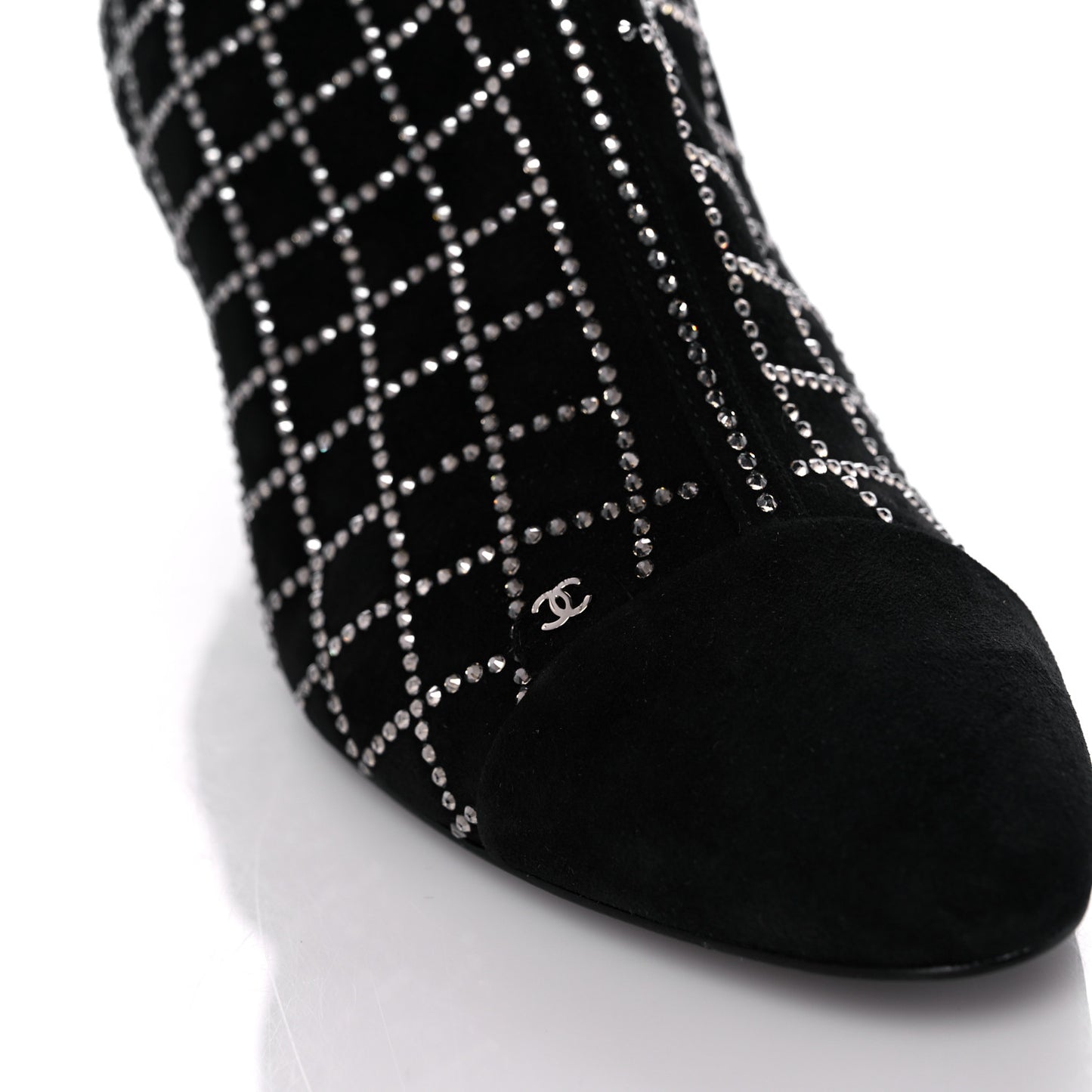 Kid Suede Strass Knee High Boots 38.5 Black