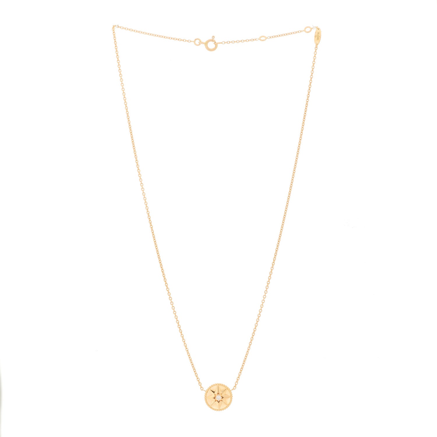 Christian Dior 18K Rose Gold Diamond Pink Opal Rose Des Vents Necklace 3 of 6