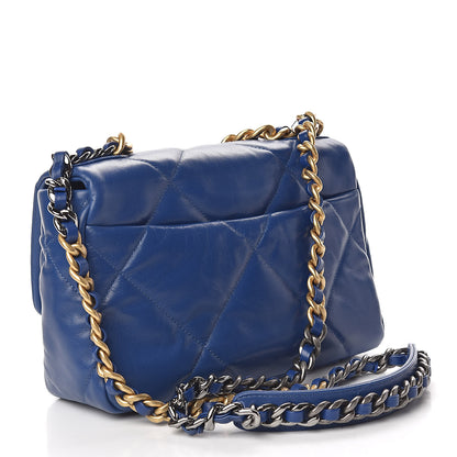 Chanel Goatskin Quilted Medium 19 Flap Dark Blue 3 of 11