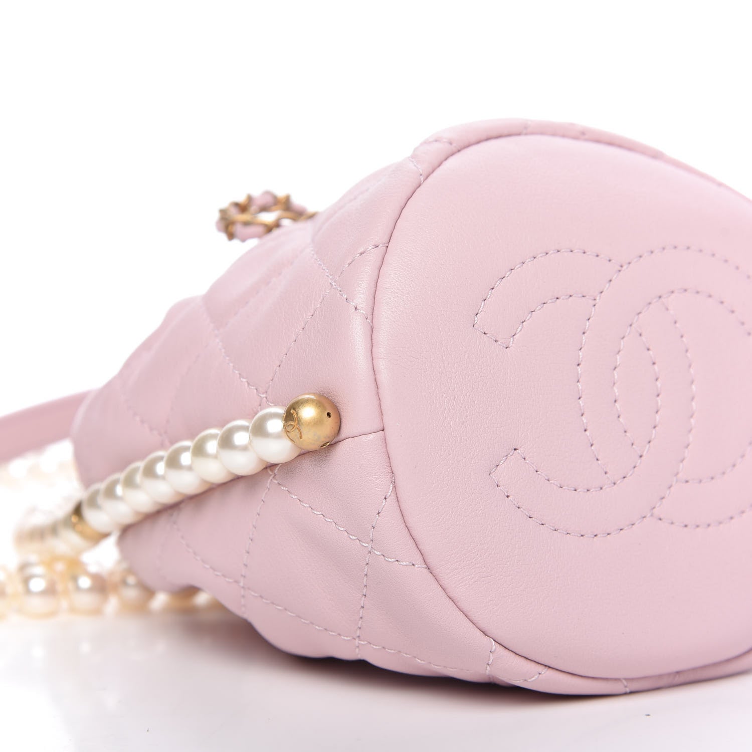 Chanel Calfskin Quilted Pearl Mini About Pearls Drawstring Bucket Light Pink 6 of 11
