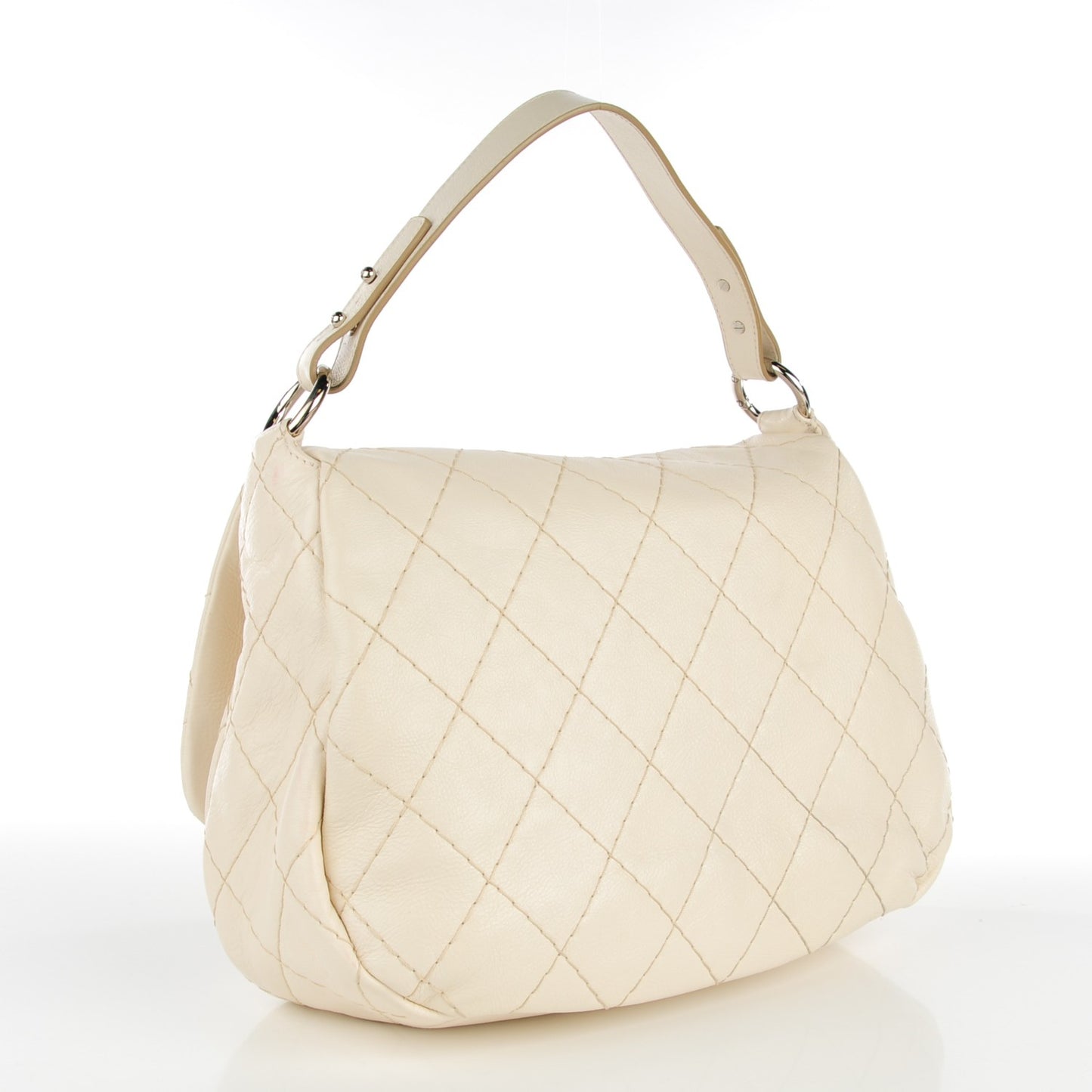 Glazed Calfskin XL On The Road Flap Ivory