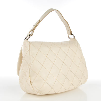 Chanel Glazed Calfskin XL On The Road Flap Ivory 3 of 12