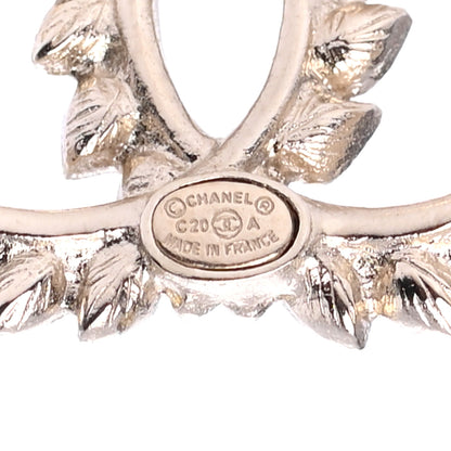 Chanel Strass Crystal Dazzling Wheat CC Earrings Black Gold 4 of 4