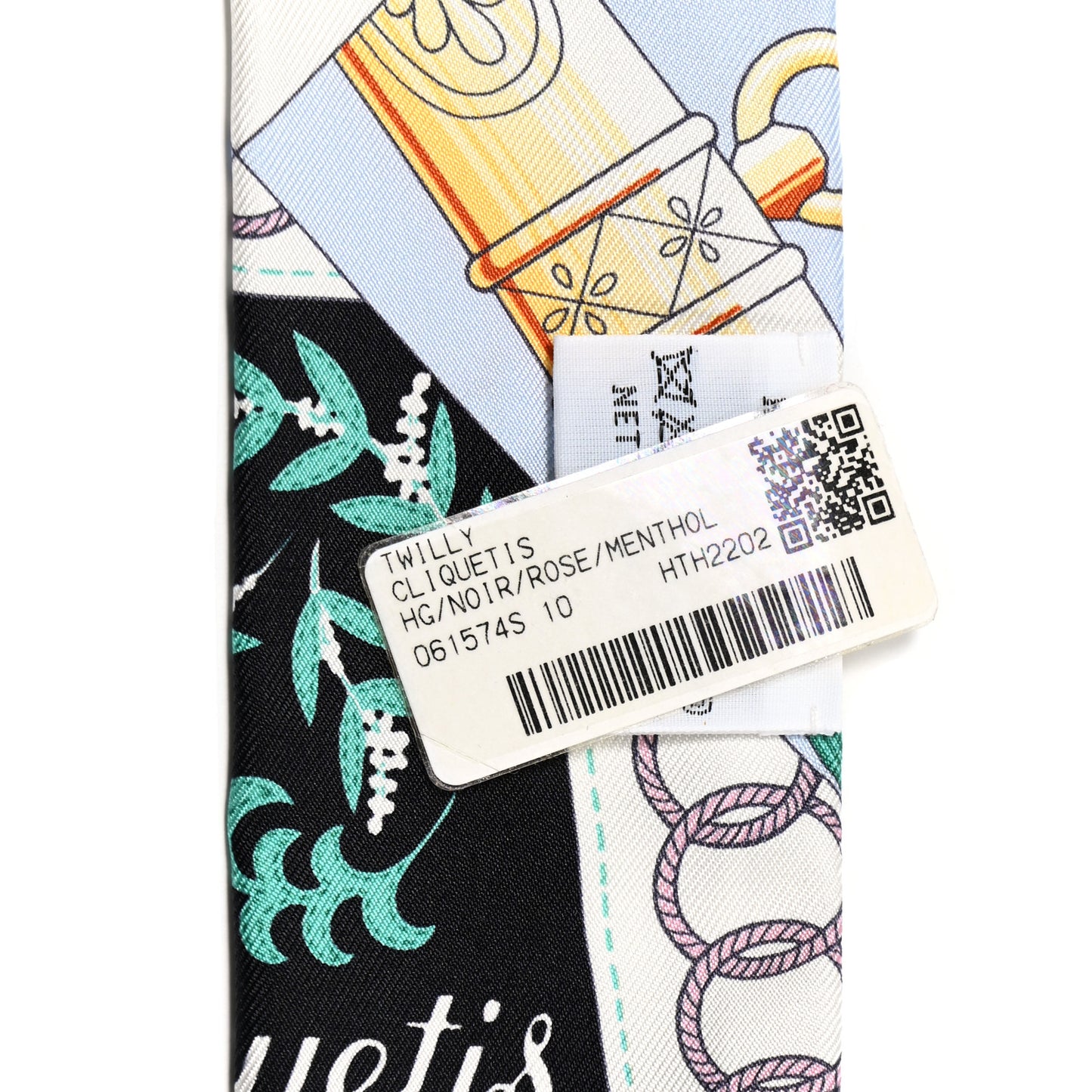 Silk Cliquetis Twilly Black Rose Menthol