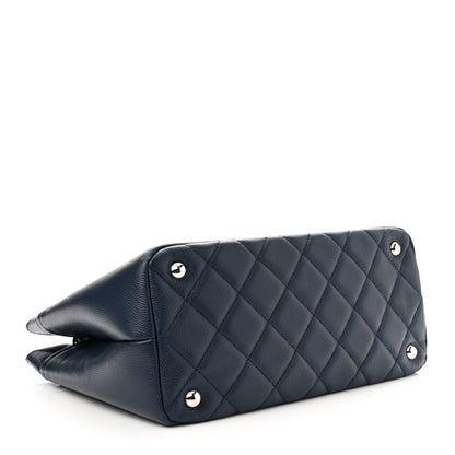 Chanel Caviar Quilted Timeless CC Soft Tote Navy Blue 4 of 10