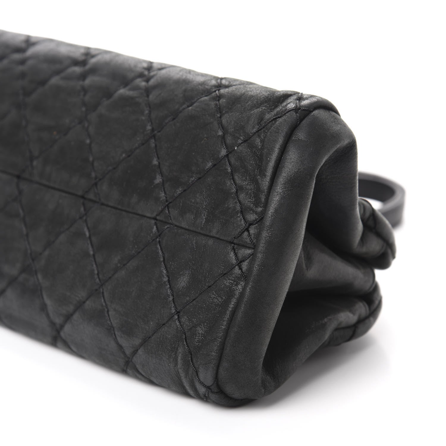 Chanel Iridescent Calfskin Medium Just Mademoiselle Bowler Black 8 of 12