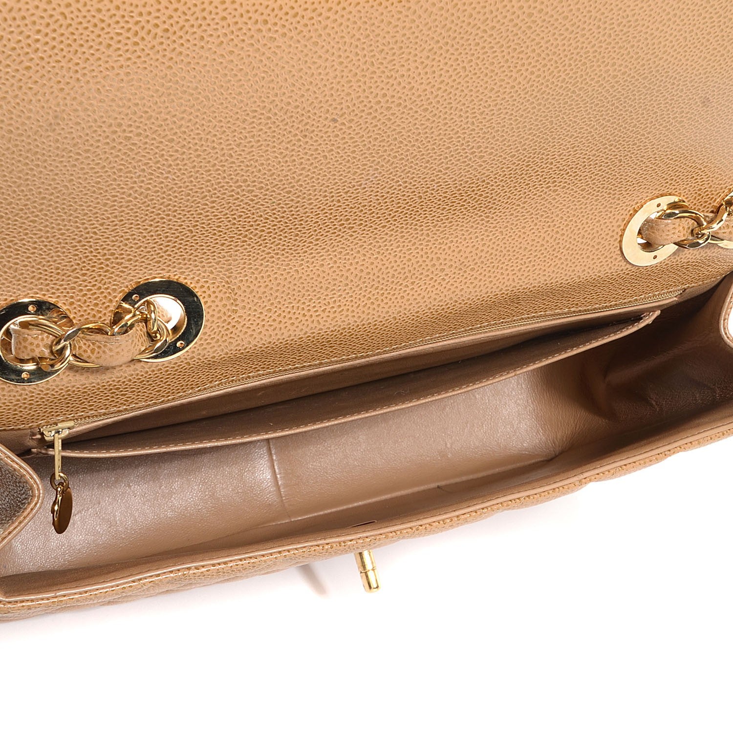 Chanel Caviar Jumbo Single Flap Beige 5 of 9