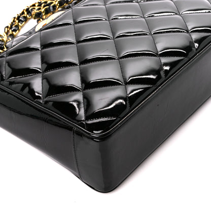 Chanel Patent Quilted CC Shoulder Bag Black 11 of 13