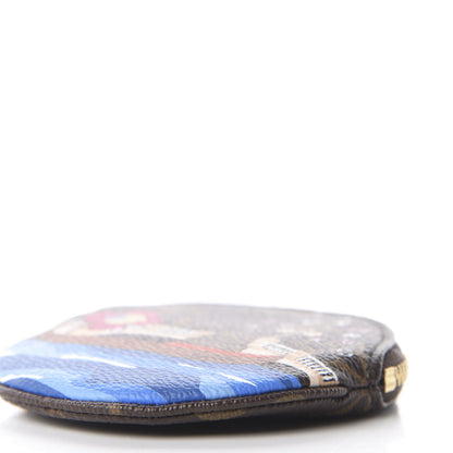 Louis Vuitton Monogram 2019 Christmas Animation Round Coin Purse Blue 7 of 10
