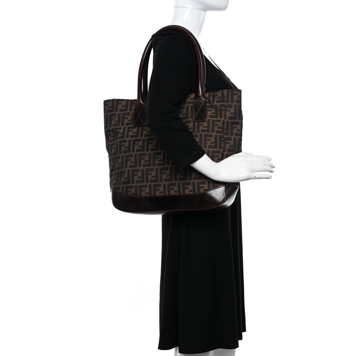 Fendi Zucca Calfskin Shopping Tote Tobacco 2 of 15