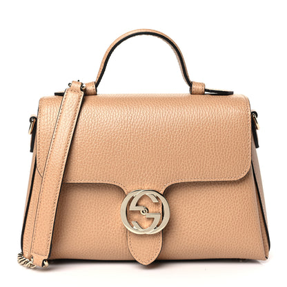 Gucci Dollar Calfskin Interlocking G Top Handle Shoulder Bag Camelia 1 of 9