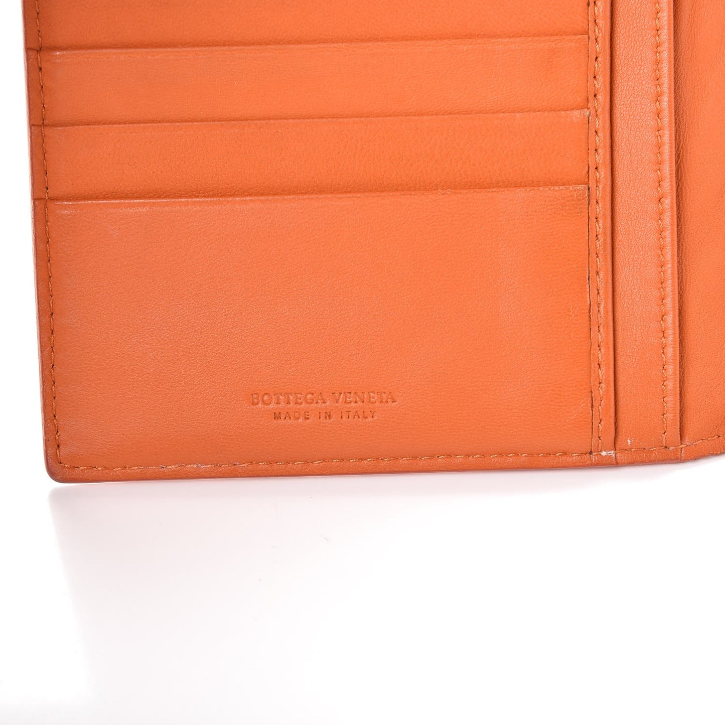 Nappa Intrecciato Long Bifold Wallet Orange