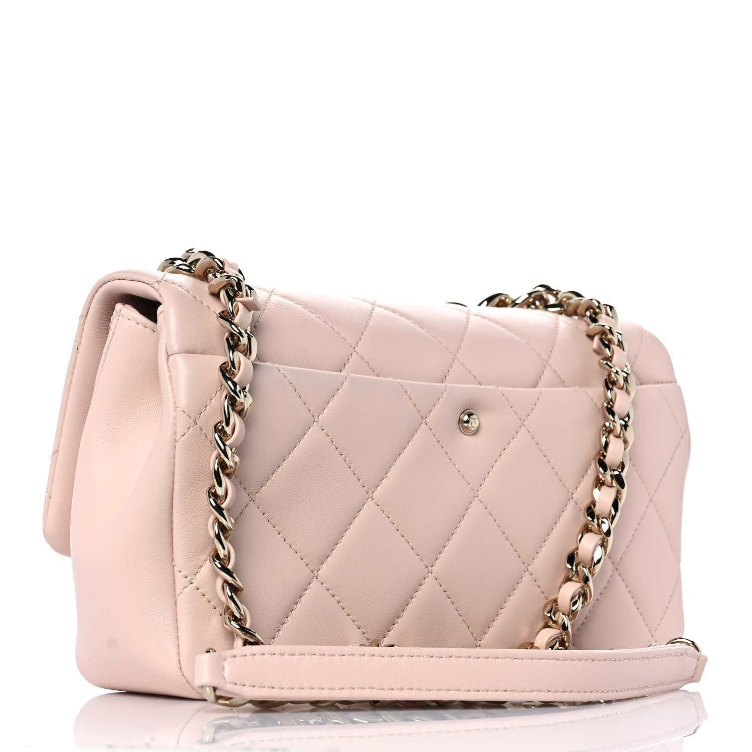 Chanel Lambskin Quilted Resin Bi-Color Chain Flap Bag Light Beige 2 of 9