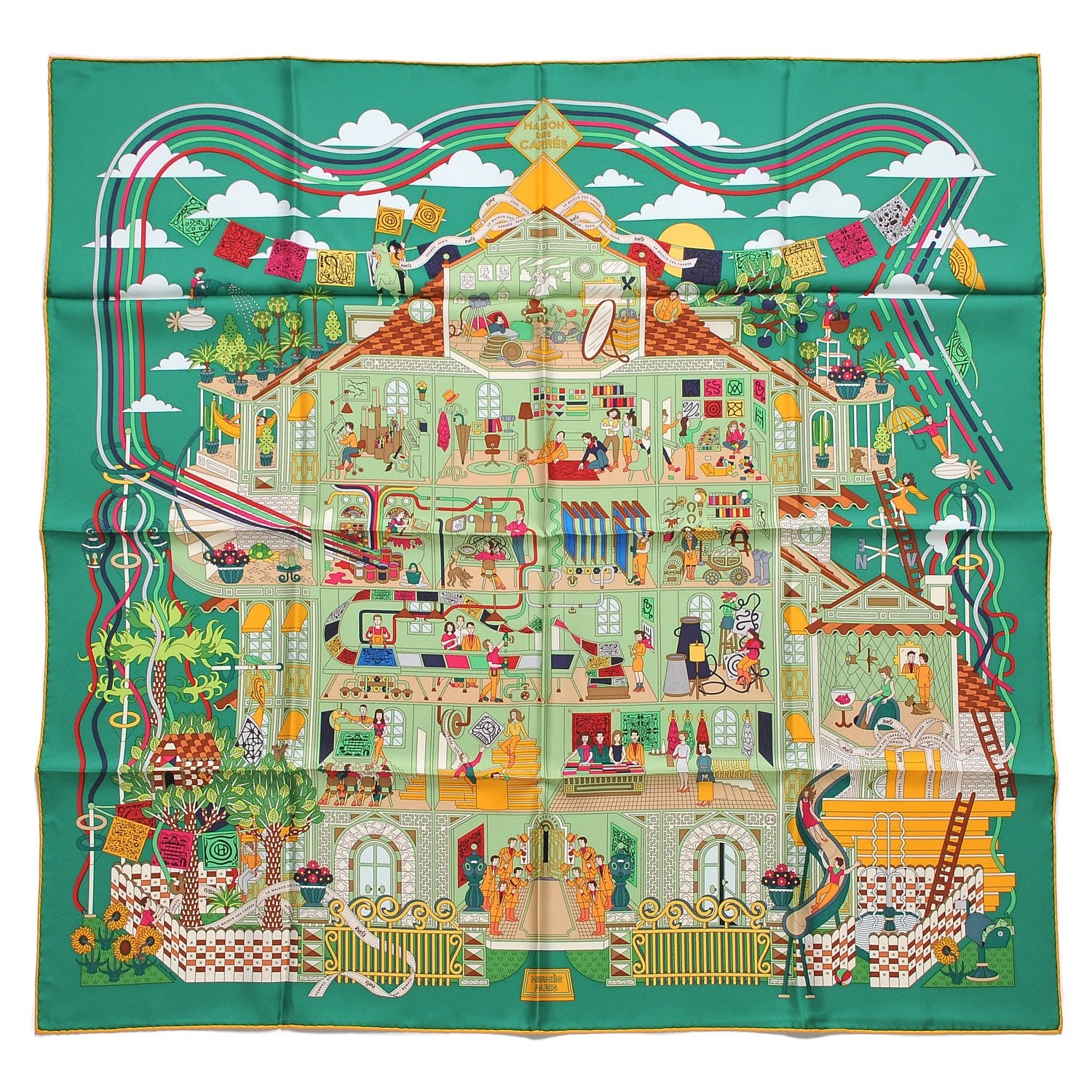 Hermes Silk La Maizeon des Carres Scarf 90 1 of 7