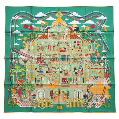 Hermes Silk La Maizeon des Carres Scarf 90 1 of 7