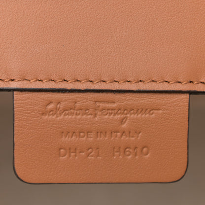 Salvatore Ferragamo Canvas Calfskin Gancini Medium The Studio Bag Beige Brown 7 of 10