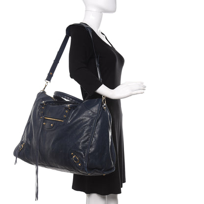 Balenciaga Agneau Classic Gold Hardware City XL Bleu Obscur 3 of 11