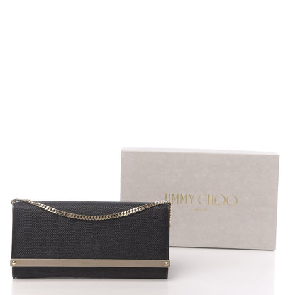 Jimmy Choo Glitter Fabric Milla Chain Wallet Black 10 of 10