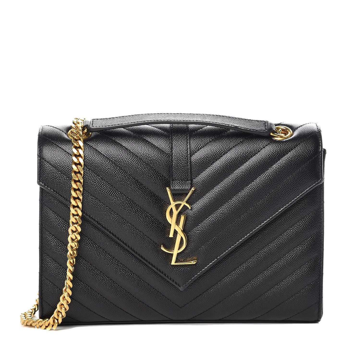 Grain De Poudre Matelasse Chevron Medium Monogram Satchel Black