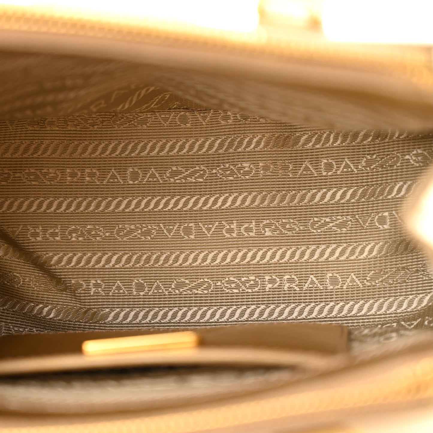 Metallic Saffiano Lux Micro Galleria Double Zip Tote Gold
