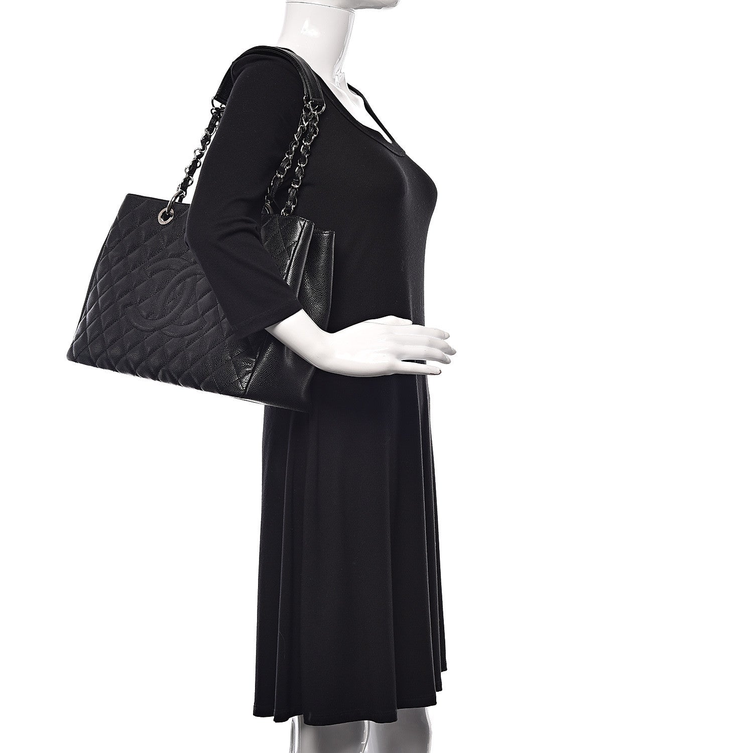 Chanel Caviar Quilted Grand Shopping Tote GST Black 2 of 10