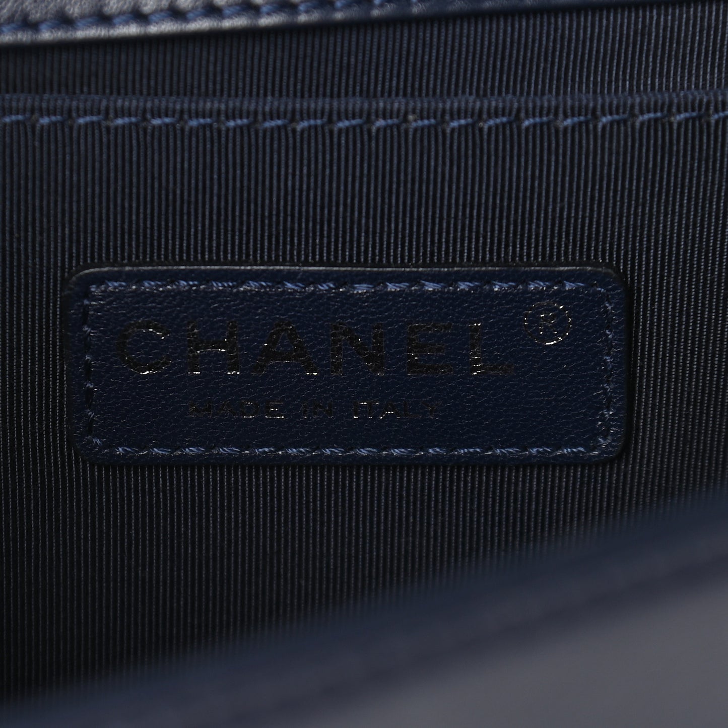 Lambskin Quilted Small Boy Flap Navy