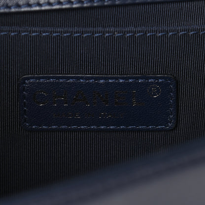 Chanel Lambskin Quilted Small Boy Flap Navy 5 of 9