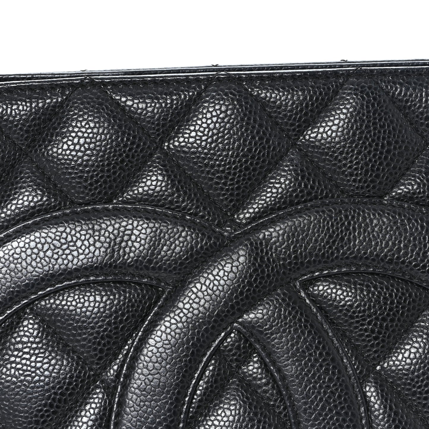 Caviar Quilted Medallion Tote Black