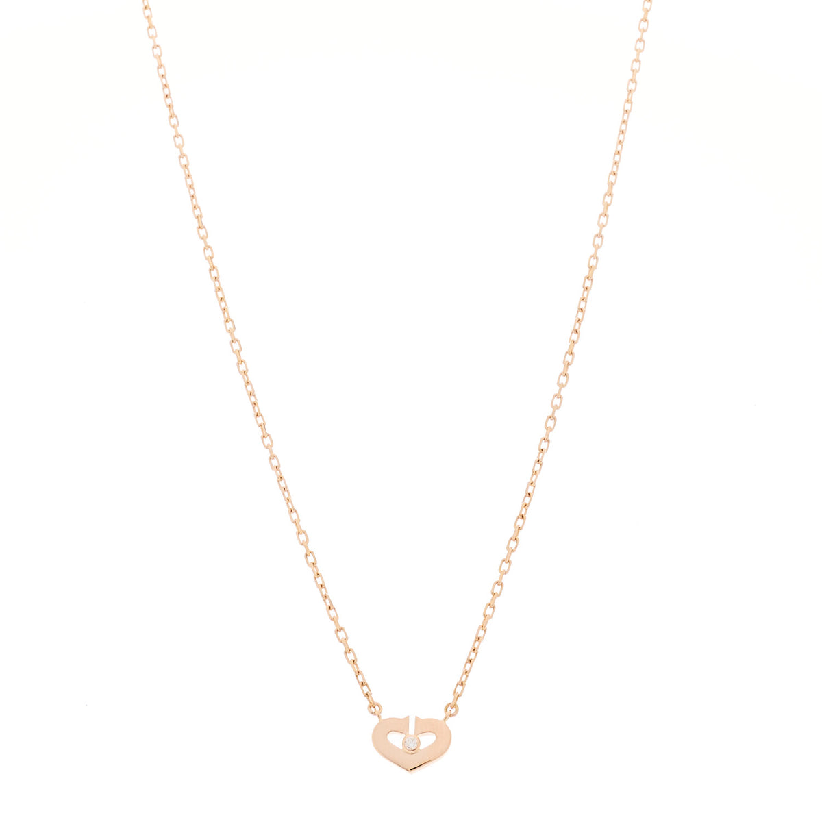 Cartier 18K Pink Gold Diamond XS Hearts and Symbols Necklace 3 of 6
