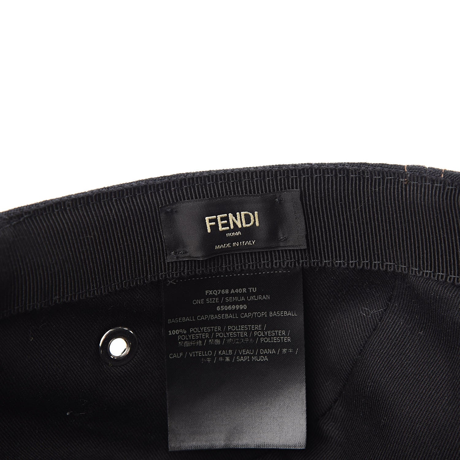 Fendi Canvas Vitello FF Baseball Hat Black 7 of 10