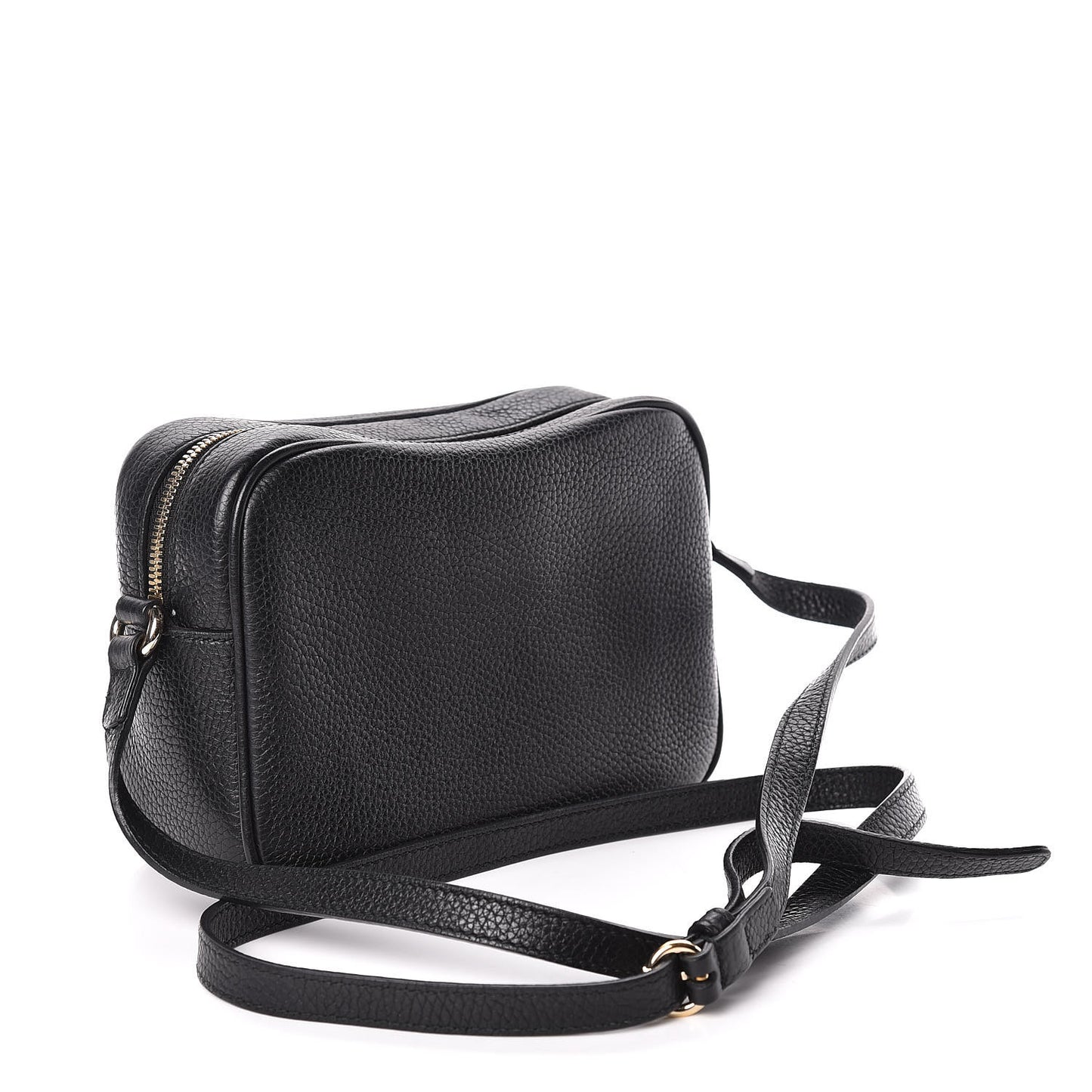 Pebbled Calfskin Small Soho Disco Bag Black