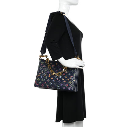 Louis Vuitton Lambskin Embossed Monogram LV Garden Coussin MM Navy Blue 2 of 10