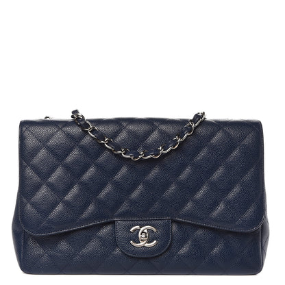 Chanel Caviar Quilted Jumbo Single Flap Navy 1 of 11