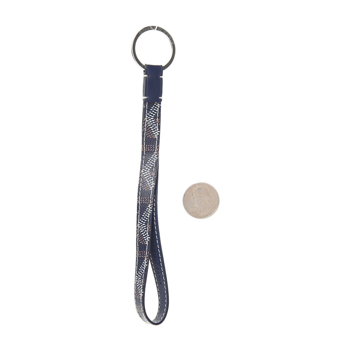 Goyardine Sesame Key Holder Navy