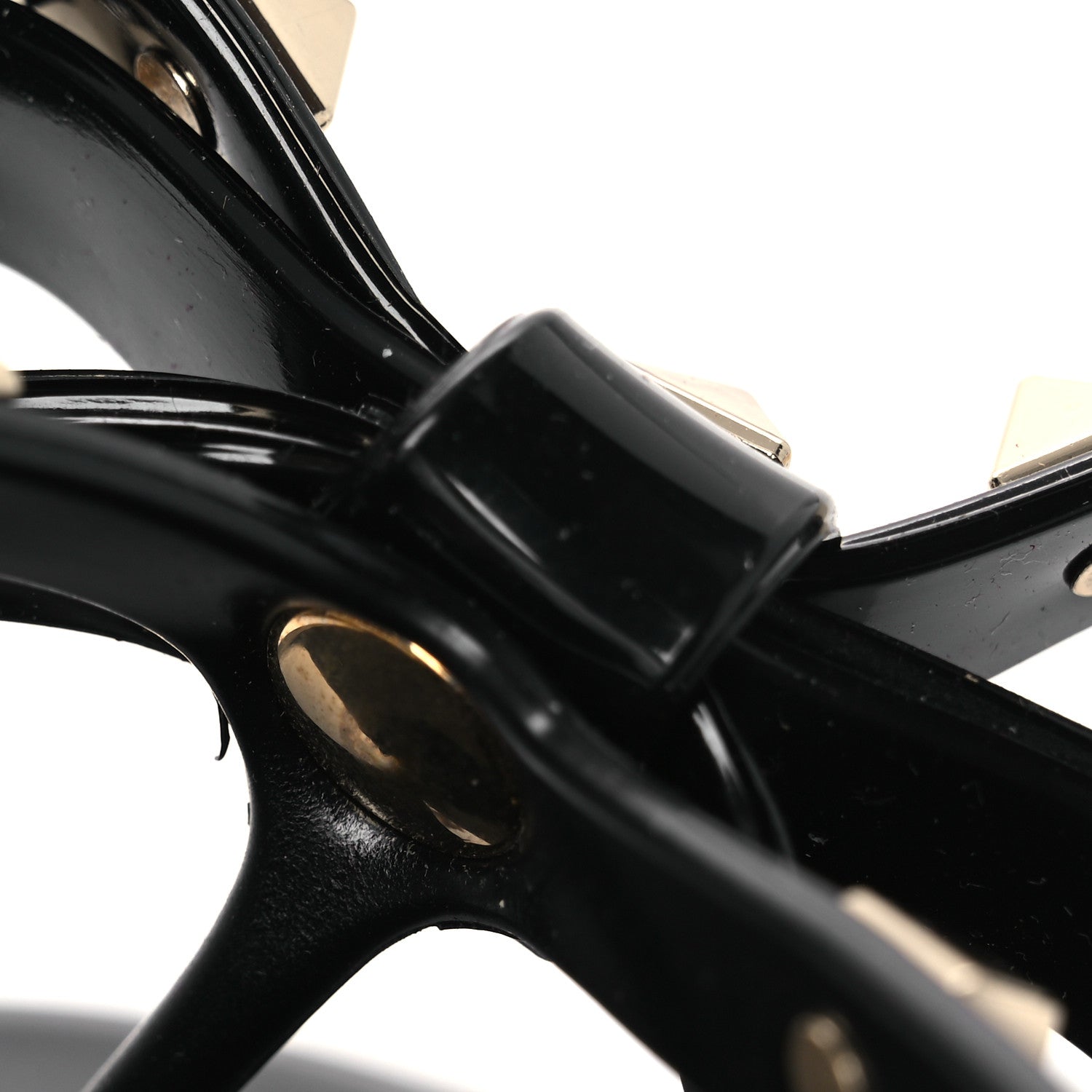 Valentino Garavani PVC Jelly Rockstud Bow Thong Sandals 36 Black 10 of 11