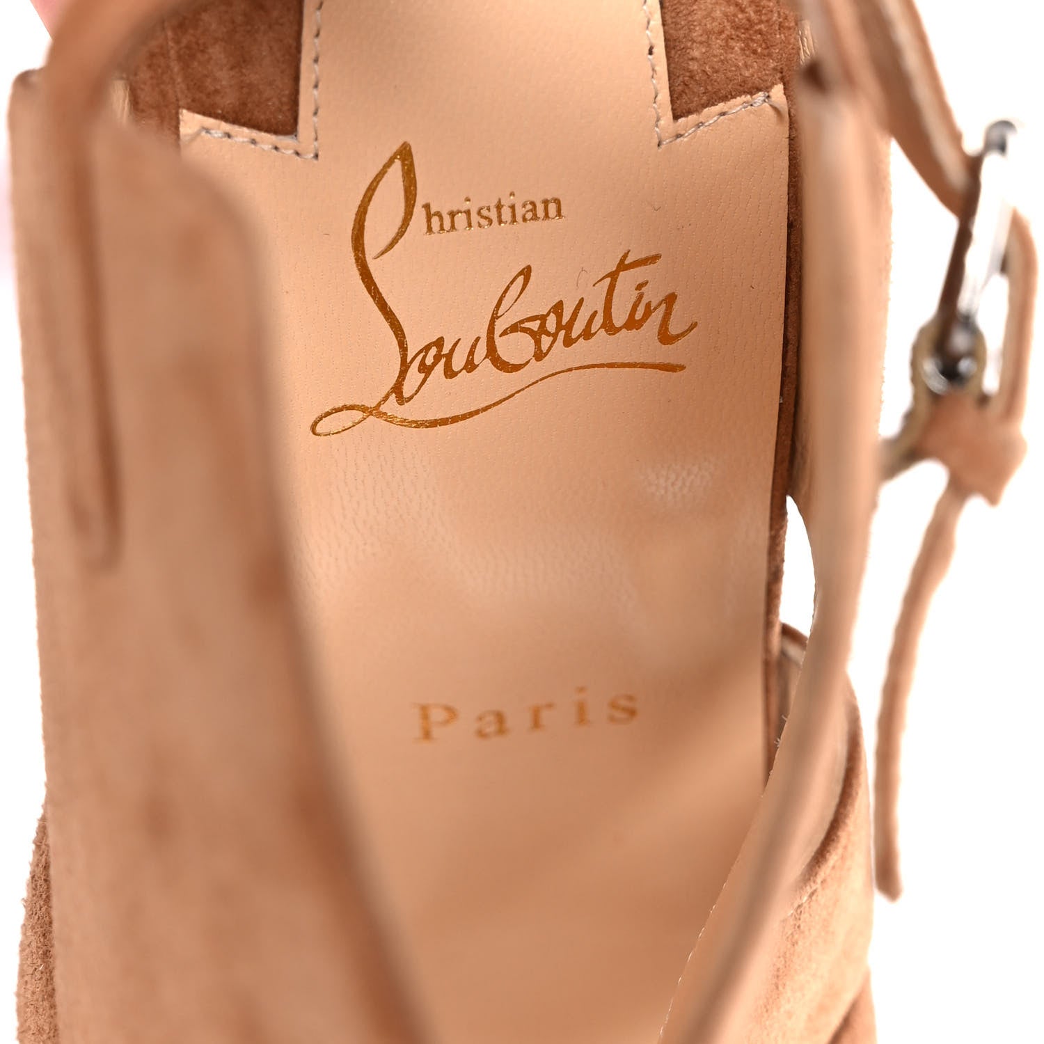 Christian Louboutin Suede Apron Lili 120 Pumps 40.5 Noisette 7 of 9