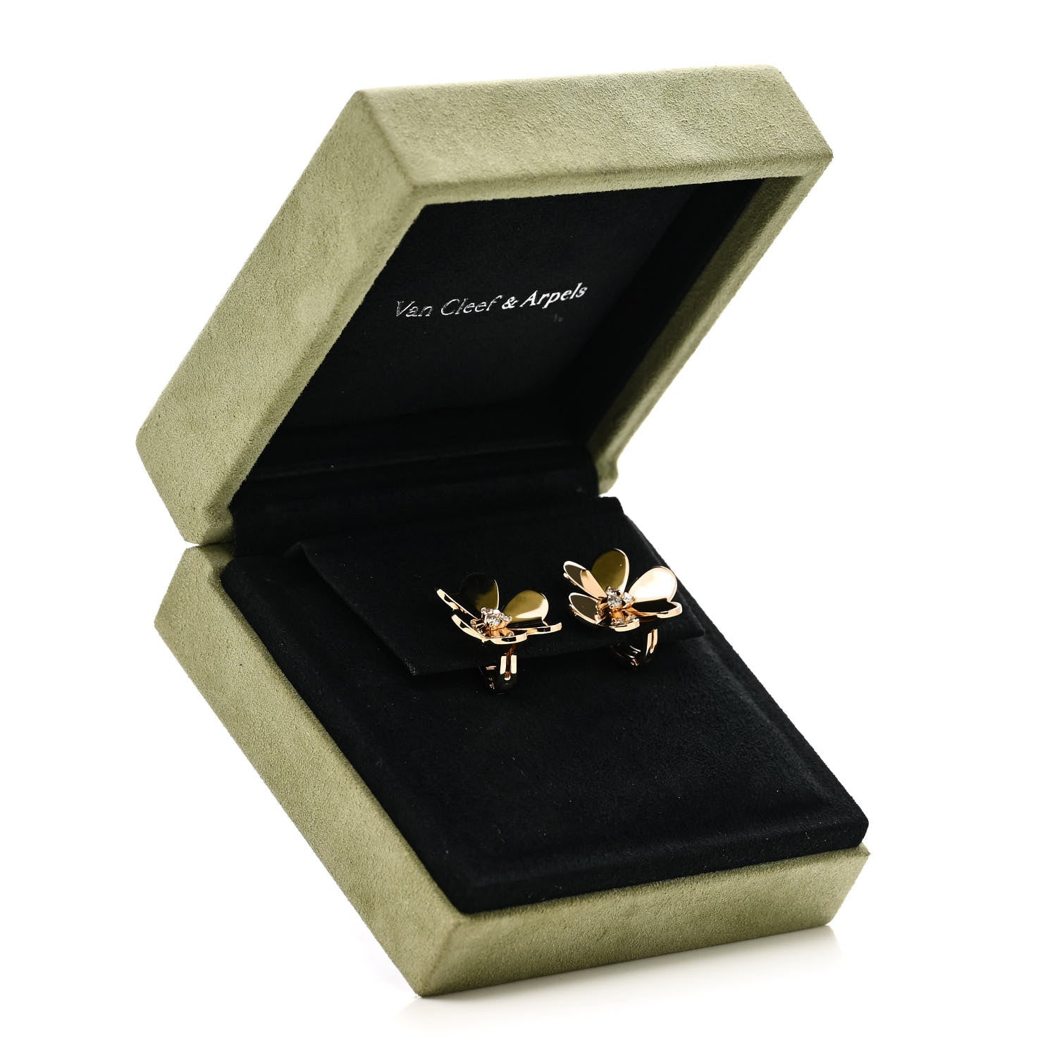 Van Cleef & Arpels 18K Yellow Gold Diamond Large Frivole Earrings 5 of 5