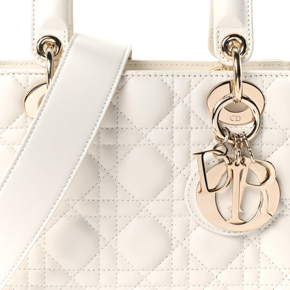 Christian Dior Lambskin Cannage Small My ABCDior Lady Dior White 8 of 10
