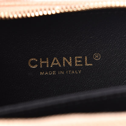 Chanel Caviar Quilted Small CC Filigree Vanity Case Beige Black 6 of 11