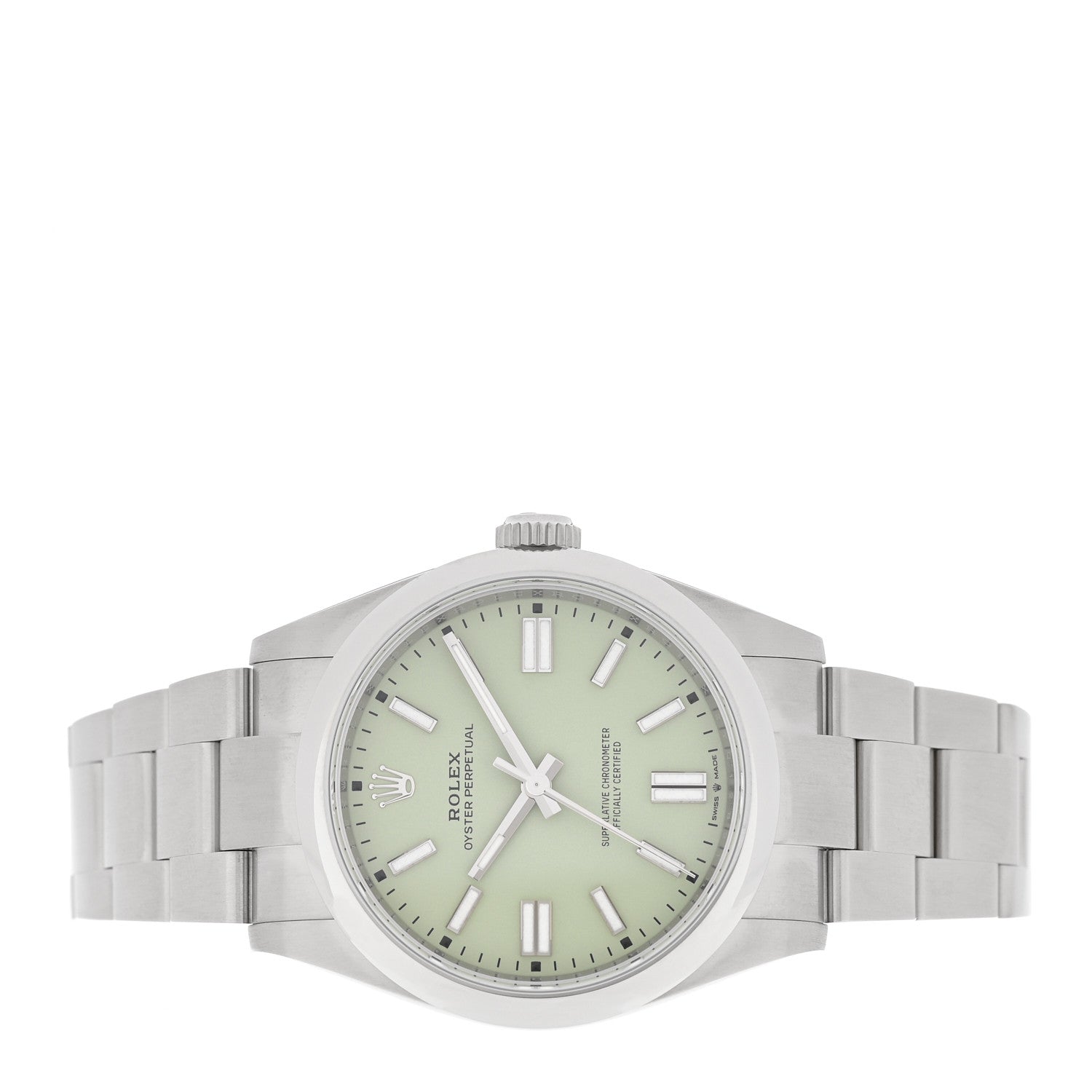 Rolex Stainless Steel 41mm Oyster Perpetual Watch Pistachio 134300 2 of 5