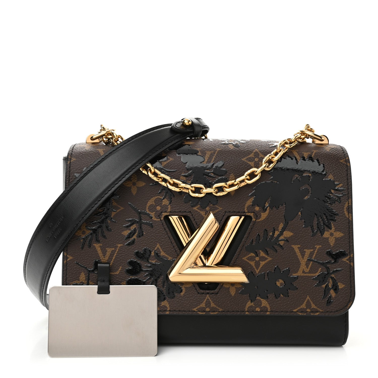 Louis Vuitton Calfskin Monogram Blossom Twist MM Black 1 of 9