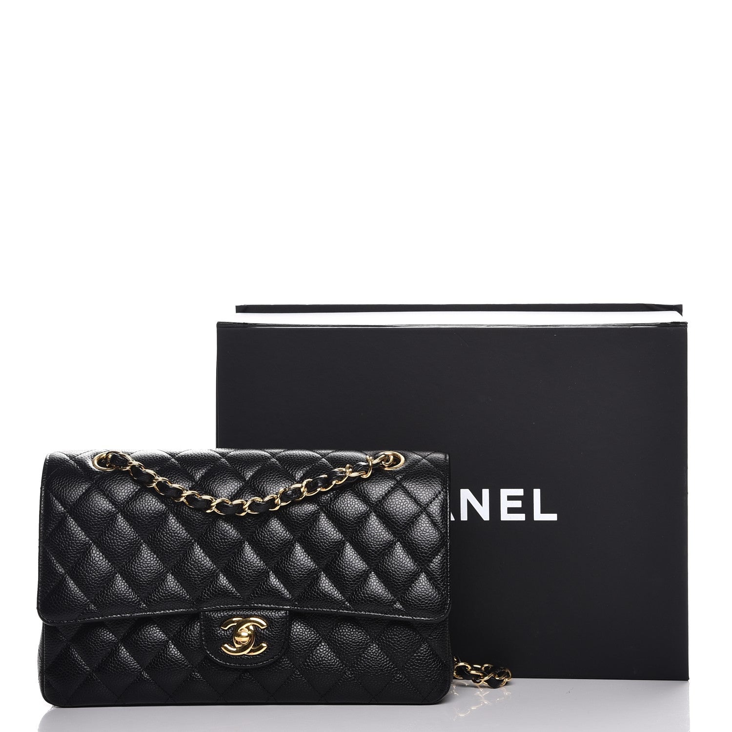 Chanel Caviar Quilted Medium Double Flap Black 8 of 8