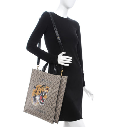 Gucci GG Supreme Monogram L'Aveugle Par Amour Print Vertical Tote Black 2 of 8