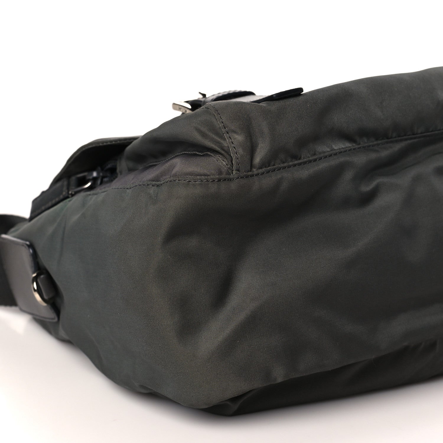 Prada Tessuto Nylon Saffiano Vela Messenger Bag Bosco 8 of 9
