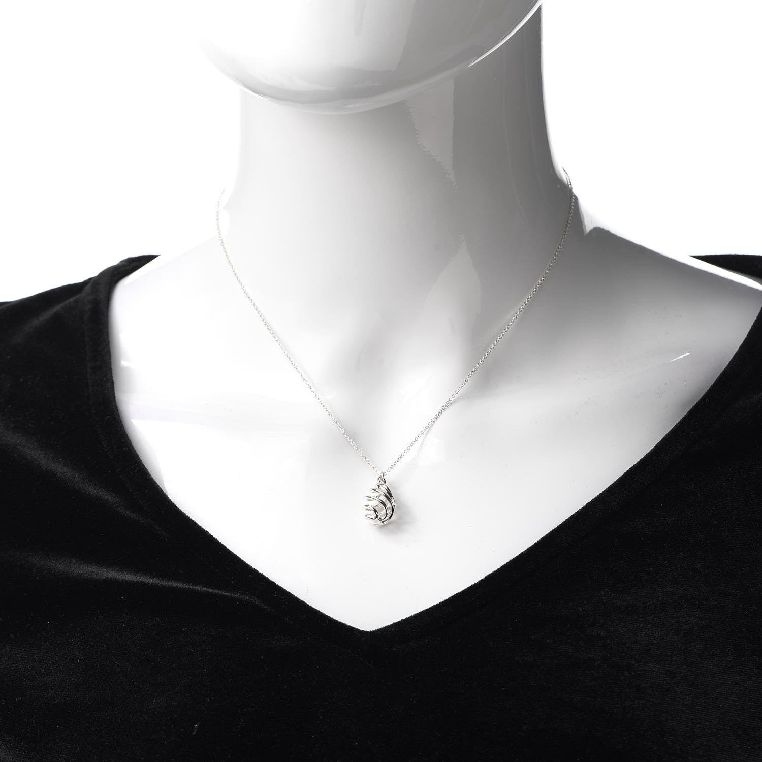 Tiffany Sterling Silver Paloma Picasso Venezia Luce Pendant Necklace 2 of 5