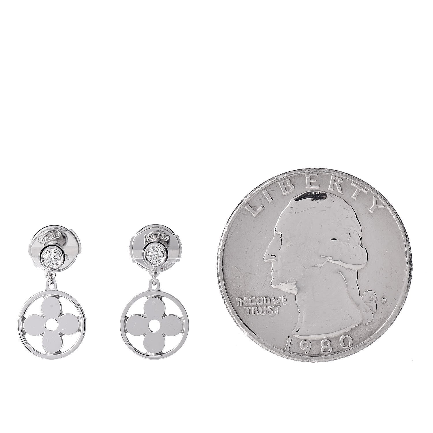 Louis Vuitton 18K White Gold Diamond Idylle Blossom Stud Earrings 4 of 7