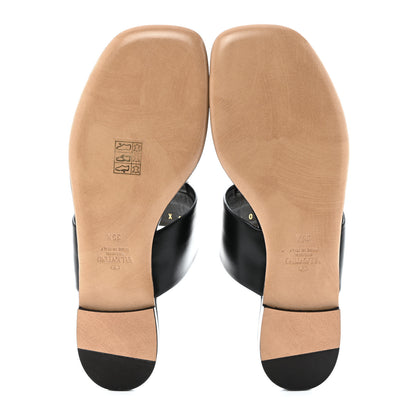 Valentino Garavani Calfskin One Stud Flat Thong Sandals 36.5 Black 5 of 9